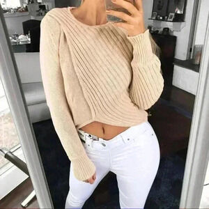 🆕 SABO SKIRT BEIGE CONTRAST CROPPED KNIT JUMPER!